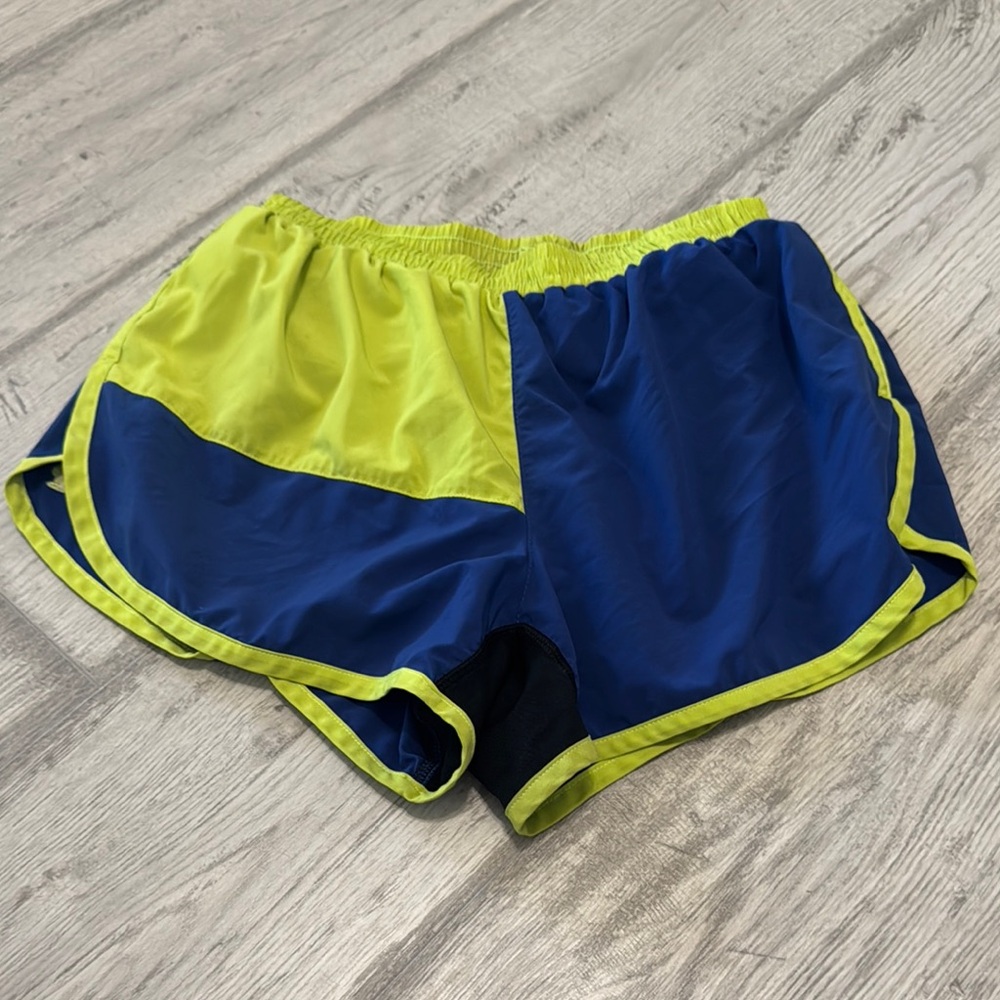Rabbit Women's Athletic Shorts - Blue and Yellow size small